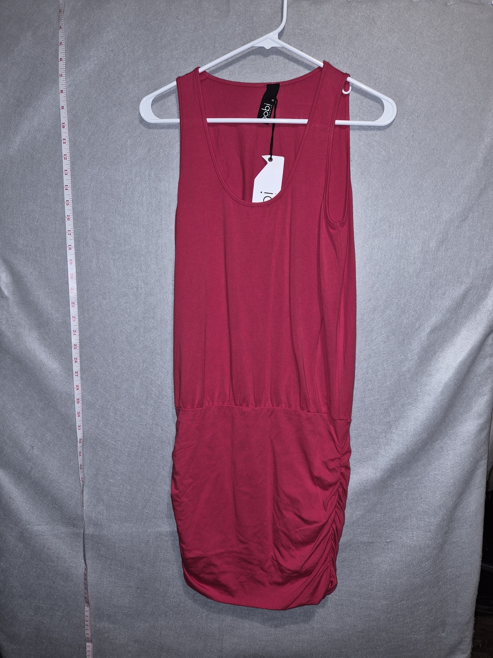 BOBI Los Angeles Pink Sleeveless Ruched Dress – Size Small NWT